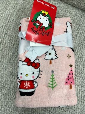 Hello Kitty Pink Christmas Hand Towel Set